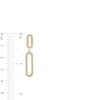 Diamond-Cut Paper Clip Dangle Drop Earrings in 14K Two-Tone Gold