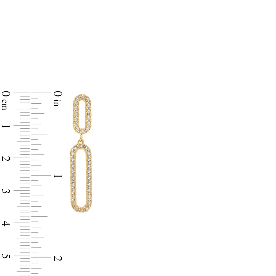 Diamond-Cut Paper Clip Dangle Drop Earrings in 14K Two-Tone Gold