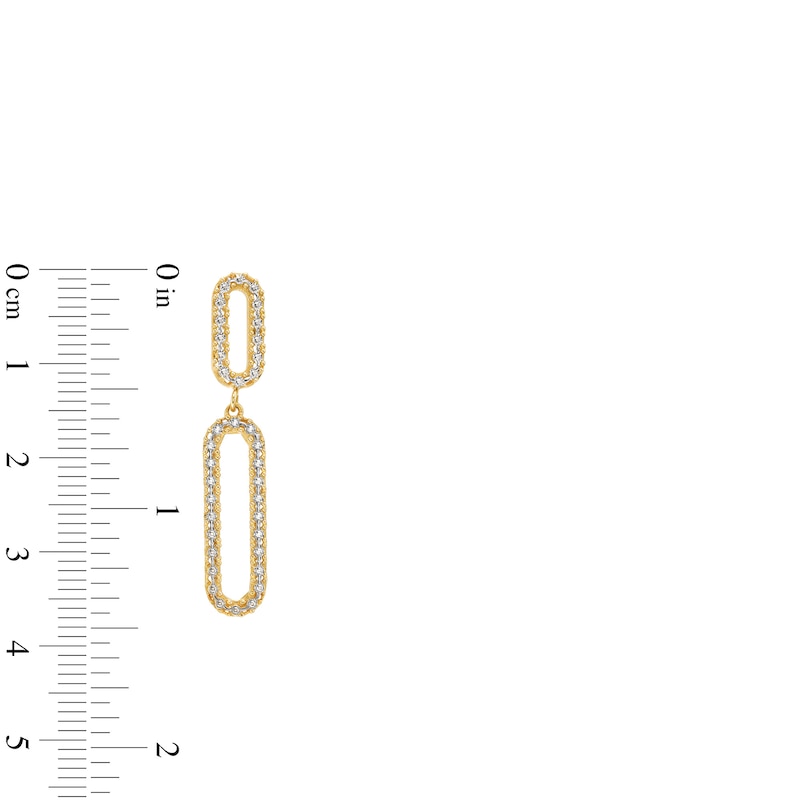 Diamond-Cut Paper Clip Dangle Drop Earrings in 14K Two-Tone Gold