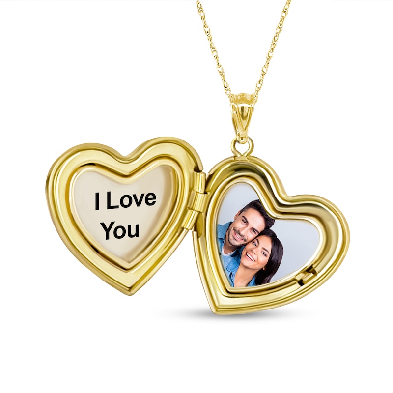 Main Image 3 of Engravable Tilted Heart Locket in Sterling Silver (1-2 Images and 1 Line)