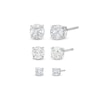 Thumbnail Image 1 of Essentials 1.01 CT. T.W. Diamond Solitaire Three Pair Stud Earrings Set in 10K White Gold