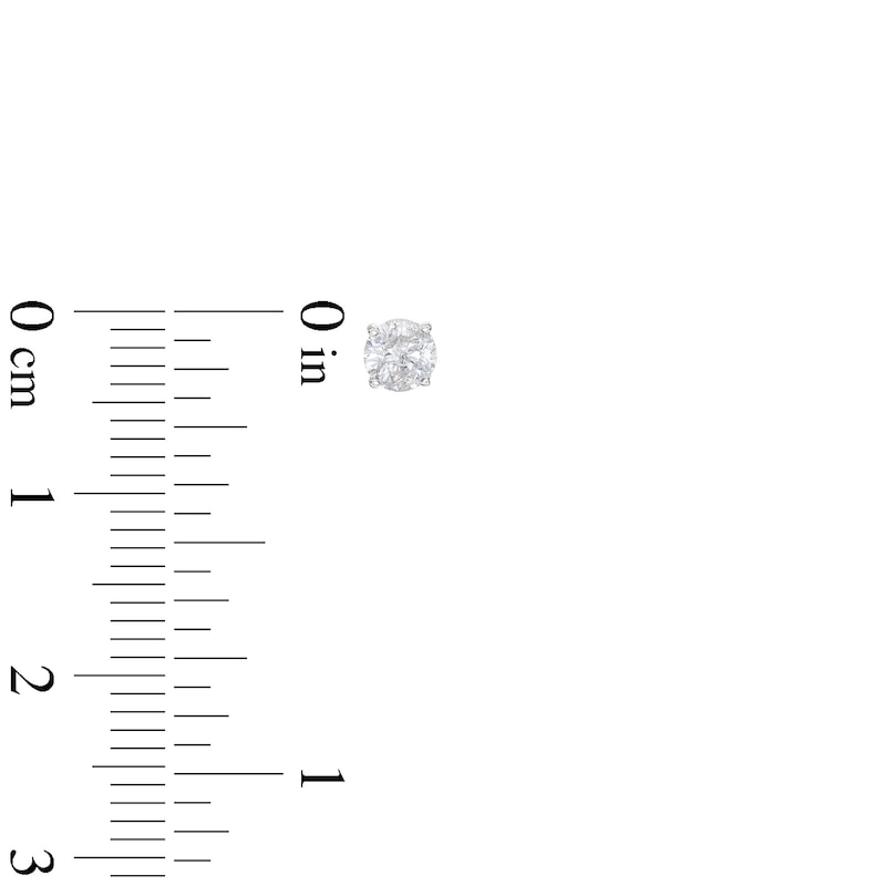 Main Image 3 of Essentials 1.01 CT. T.W. Diamond Solitaire Three Pair Stud Earrings Set in 10K White Gold