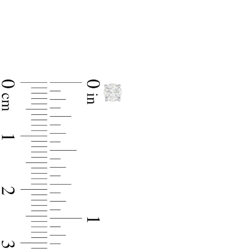 Main Image 4 of Essentials 1.01 CT. T.W. Diamond Solitaire Three Pair Stud Earrings Set in 10K White Gold