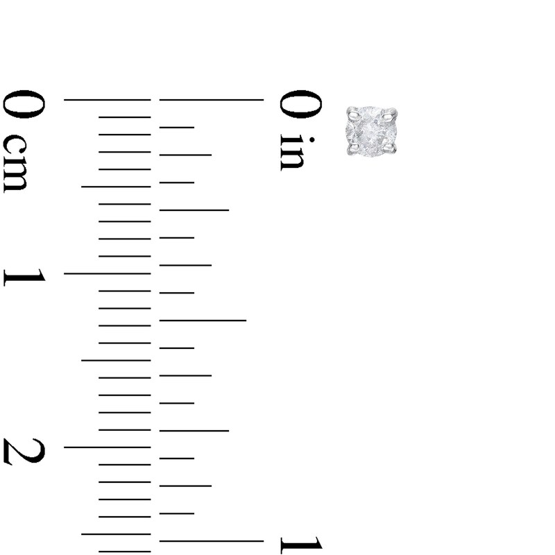 Main Image 5 of Essentials 1.01 CT. T.W. Diamond Solitaire Three Pair Stud Earrings Set in 10K White Gold