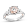 Enchanted Disney Belle 0.58 CT. T.W. Princess-Cut Diamond Ornate Engagement Ring in 14K Two-Tone Gold