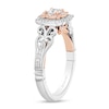 Enchanted Disney Belle 0.58 CT. T.W. Princess-Cut Diamond Ornate Engagement Ring in 14K Two-Tone Gold