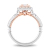 Enchanted Disney Belle 0.58 CT. T.W. Princess-Cut Diamond Ornate Engagement Ring in 14K Two-Tone Gold