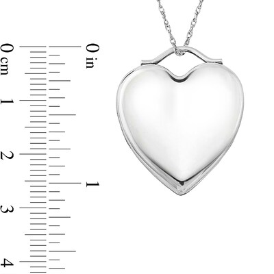 Engravable Heart Locket in Sterling Silver (1-2 Images and 1 Line)