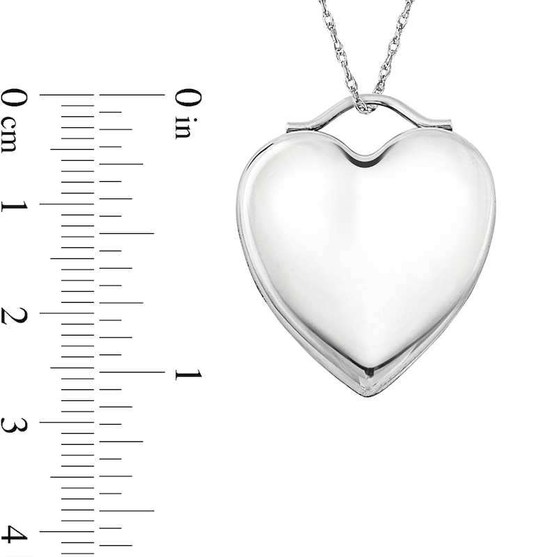 Main Image 4 of Engravable Heart Locket in Sterling Silver (1-2 Images and 1 Line)