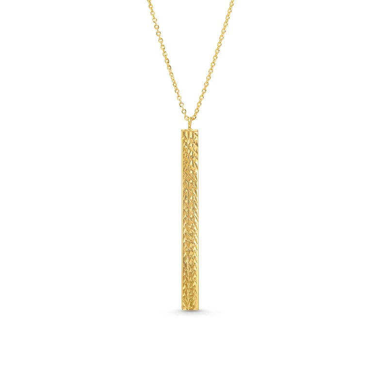 Diamond-Cut Linear Bar Pendant in 14K Gold|Peoples Jewellers