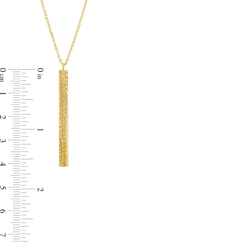Italian Brilliance™ Diamond-Cut Linear Bar Pendant in 14K Gold