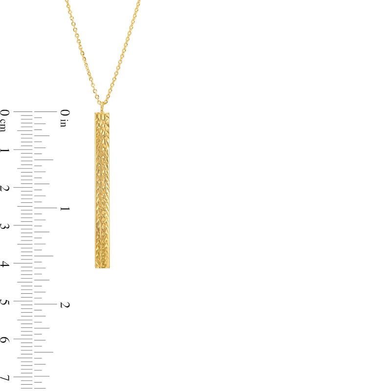 Main Image 3 of Diamond-Cut Linear Bar Pendant in 14K Gold