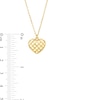 Thumbnail Image 2 of Italian Brilliance™ Puffed Lattice Heart Pendant in 14K Gold