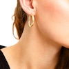 Thumbnail Image 1 of Diamond-Cut 20.0mm Tube Hoop Earrings in Hollow 14K Gold
