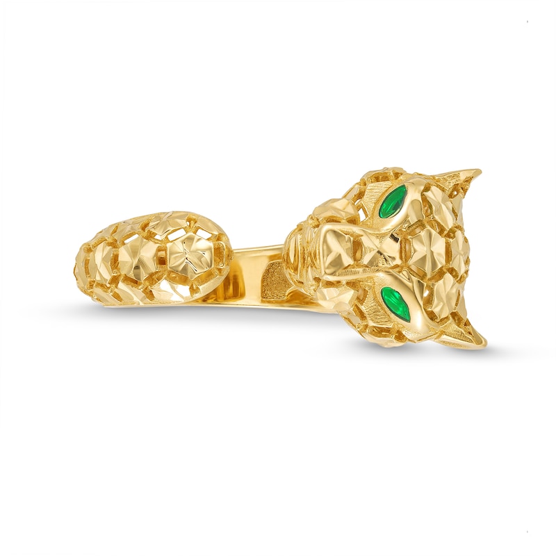 Main Image 4 of Open Diamond-Cut Panther Ring in 14K Gold - Size 7
