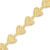 Thumbnail Image 1 of Puffed Lattice Hearts Line Bracelet in 14K Gold - 7.5"