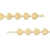 Thumbnail Image 3 of Puffed Lattice Hearts Line Bracelet in 14K Gold - 7.5"