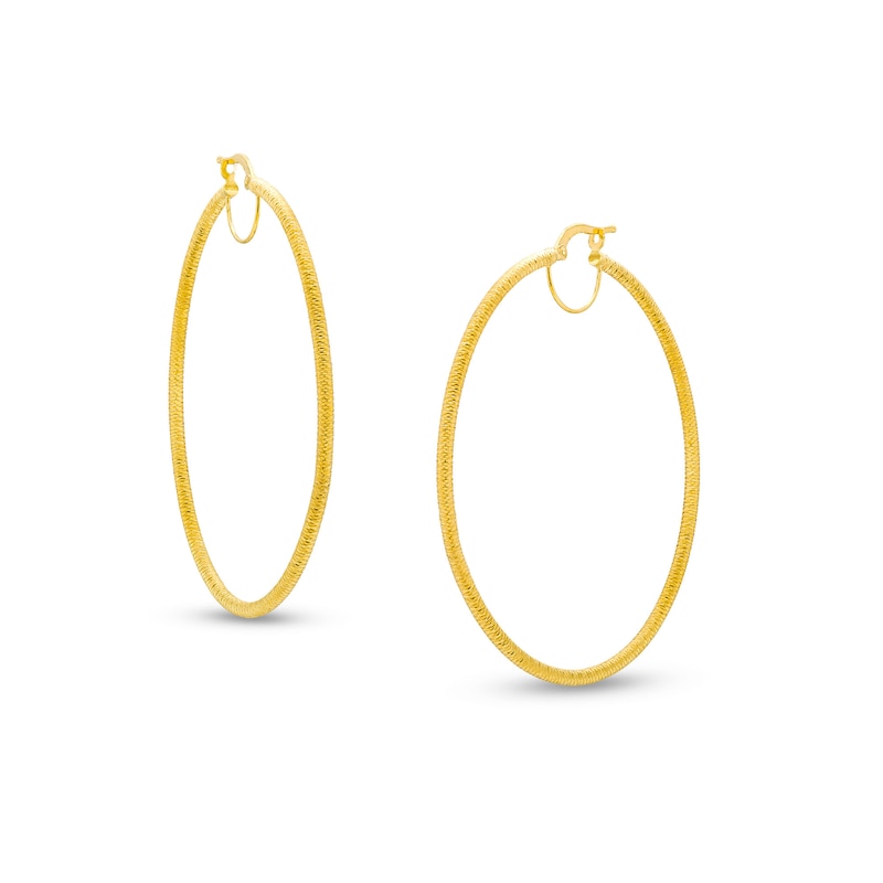 Diamond-Cut 50.0mm Hoop Earrings in 14K Gold|Peoples Jewellers