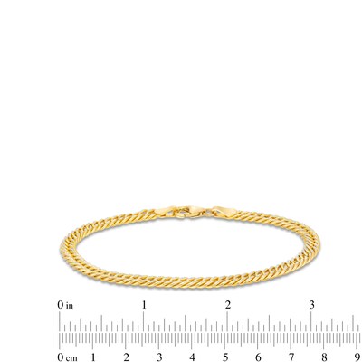 Diamond-Cut 4.6mm Curb Chain Bracelet in Hollow 14K Two-Tone Gold - 7.5"