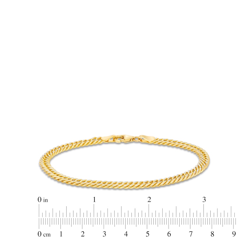 Main Image 3 of Diamond-Cut 4.6mm Curb Chain Bracelet in Hollow 14K Two-Tone Gold - 7.5"