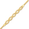 Thumbnail Image 0 of Italian Brilliance™ Oval Infinity Braid Bracelet in Solid 14K Gold - 7.5"