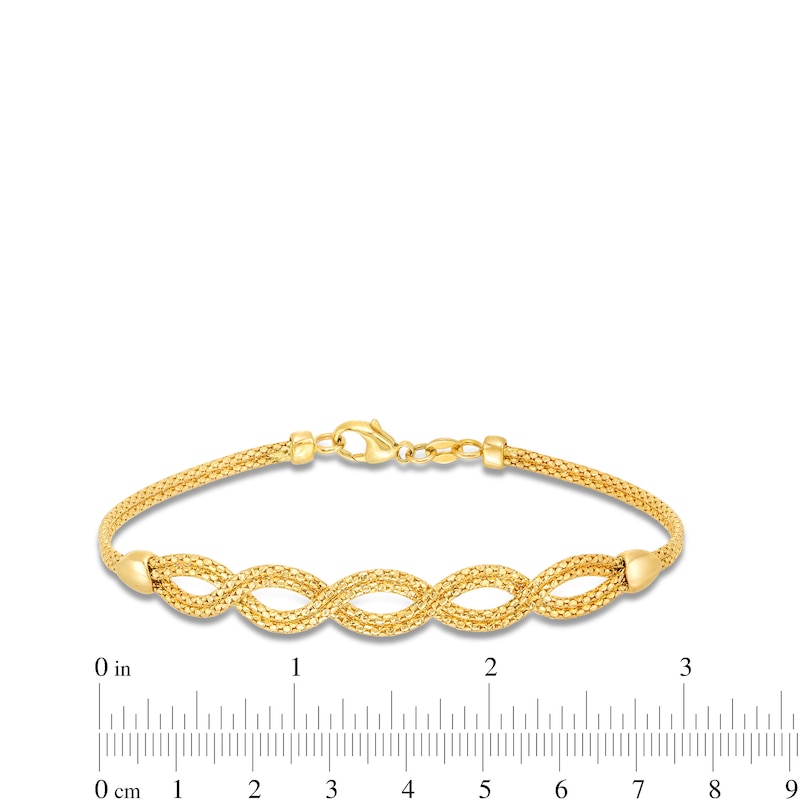 Oval Infinity Braid Bracelet in Solid 14K Gold - 7.5"