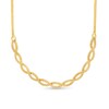 Thumbnail Image 1 of Oval Infinity Braid Necklace in Solid 14K Gold - 17"