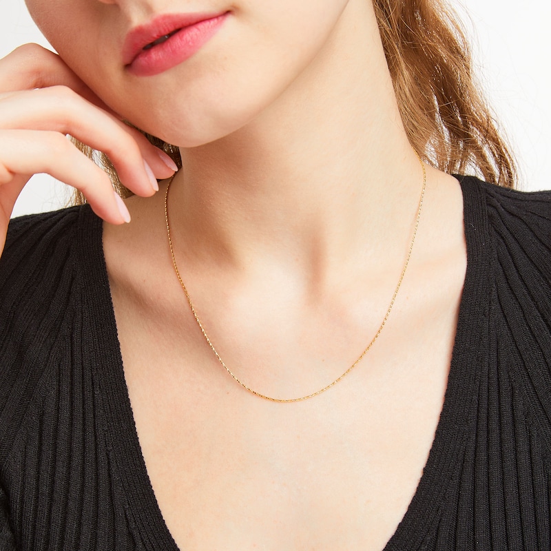 0.9mm Box Chain Necklace in Solid 14K Gold - 18"|Peoples Jewellers
