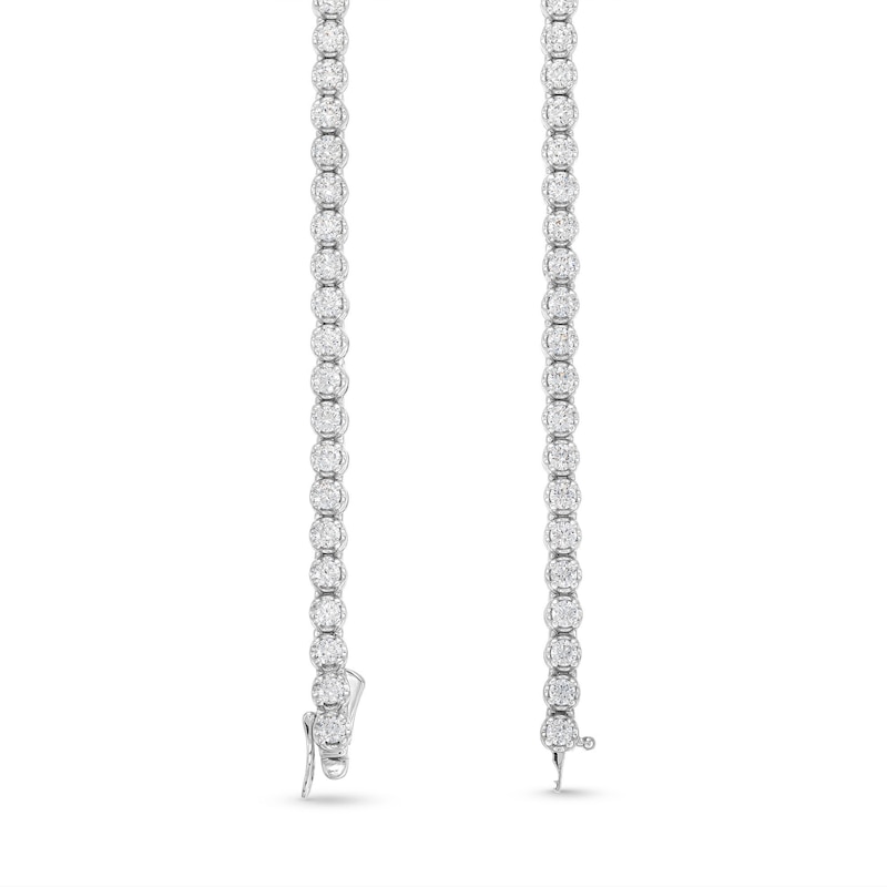 Main Image 3 of 10.00 CT. T.W. Certified Lab-Grown Diamond Diamond Tennis Necklace in 10K White Gold (I/I1) - 18"