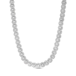 20.00 CT. T.W. Certified Lab-Created Diamond Frame Tennis Necklace in 14K White Gold (I/I1)