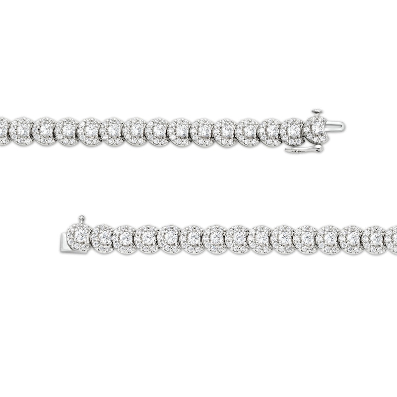 Main Image 3 of 20.00 CT. T.W. Certified Lab-Grown Diamond Frame Tennis Necklace in 14K White Gold (I/I1)