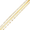 Paper Clip, Herringbone and Valentino Triple Strand Bracelet in 14K Gold - 8.0"