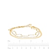 Thumbnail Image 2 of Paper Clip, Herringbone and Valentino Triple Strand Bracelet in 14K Gold - 8.0"
