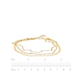 Paper Clip, Herringbone and Valentino Triple Strand Bracelet in 14K Gold - 8.0"