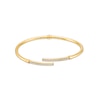 Thumbnail Image 1 of Glitter Enamel Bypass Open Bangle in 14K Gold - 7.25"