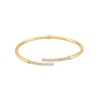 Thumbnail Image 0 of Glitter Enamel Bypass Open Bangle in 14K Gold - 7.25"