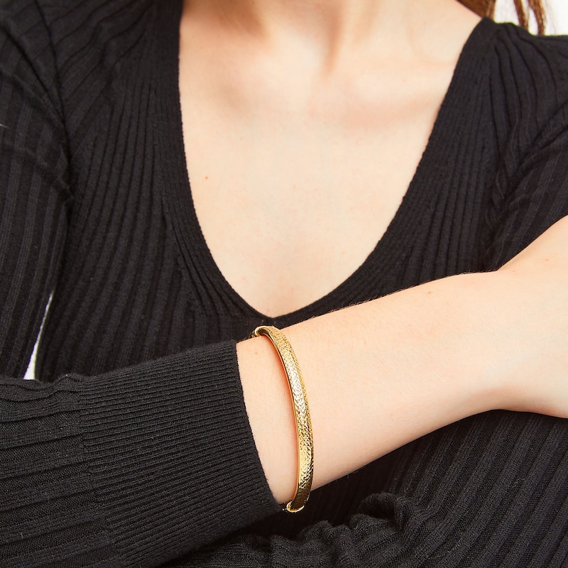 Main Image 2 of Diamond-Cut 5.0mm Bangle in Hollow 14K Gold - 7.25"