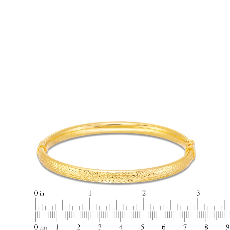 Main Image 3 of Diamond-Cut 5.0mm Bangle in Hollow 14K Gold - 7.25"