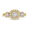 Thumbnail Image 4 of 0.25 CT. T.W. Diamond Cushion Frame Miracle Past Present Future® Vintage-Style Engagement Ring in 10K Gold