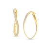 Thumbnail Image 0 of Glitter Enamel Curvy Hoop Earrings in 14K Gold