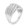 Thumbnail Image 3 of 1.50 CT. T.W. Diamond Wavy Multi-Row Ring in 10K White Gold