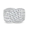 Thumbnail Image 4 of 1.50 CT. T.W. Diamond Wavy Multi-Row Ring in 10K White Gold