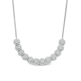 2.00 CT. T.W. Multi-Diamond Frame U Curved Necklace in 10K White Gold
