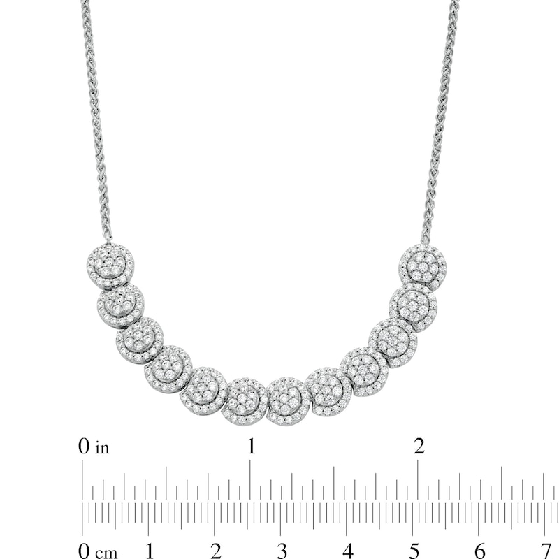 Main Image 3 of 2.00 CT. T.W. Multi-Diamond Frame U Curved Necklace in 10K White Gold
