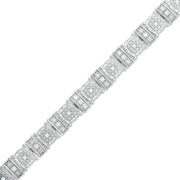 0.25 CT. T.W. Cushion Multi-Diamond Collar Line Bracelet in Sterling Silver