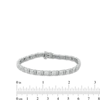 0.25 CT. T.W. Cushion Multi-Diamond Collar Line Bracelet in Sterling Silver