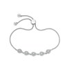 Thumbnail Image 0 of 0.25 CT. T.W. Diamond Teardrop Line Bolo Bracelet in Sterling Silver - 9.5"