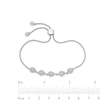 Thumbnail Image 2 of 0.25 CT. T.W. Diamond Teardrop Line Bolo Bracelet in Sterling Silver - 9.5"