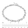 Thumbnail Image 2 of 0.50 CT. T.W. Diamond Alternating Infinity Link Anklet in Sterling Silver - 10"