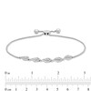 Thumbnail Image 3 of 0.50 CT. T.W. Diamond Sideways Teardrop Bolo Bracelet in Sterling Silver - 9.5"